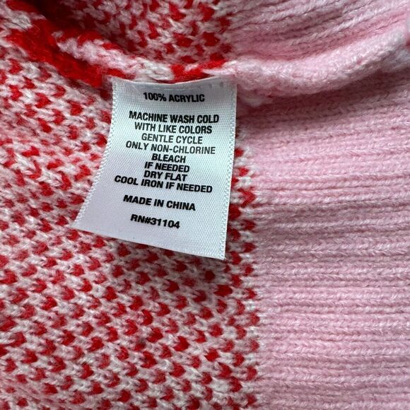 Cabana by Crown & Ivy Pink Animal Print Pullover Sweater Mock Neck 3/4 Sleeve L - Picture 3 of 9